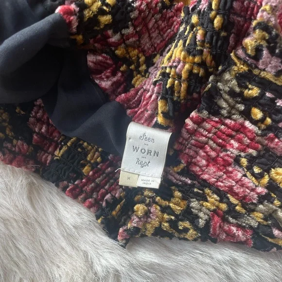 ANTHRO Off The Shoulder Velvet Shirt - Picture 5 of 5